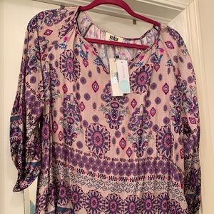 Verse Mati Billow Sleeve Top Purple